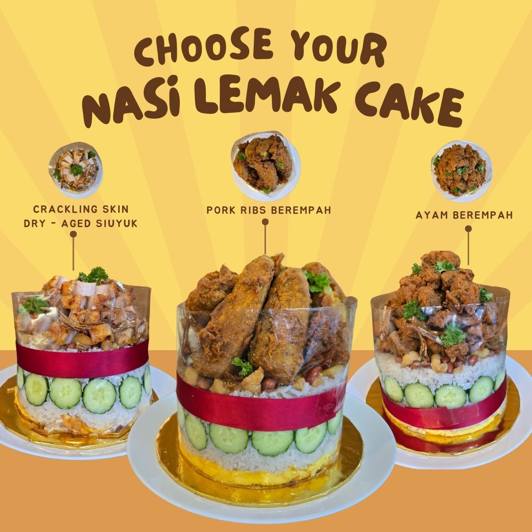Cripsy Pork Ribs Berempah Pork Lard Nasi Lemak Cake (6 inch)