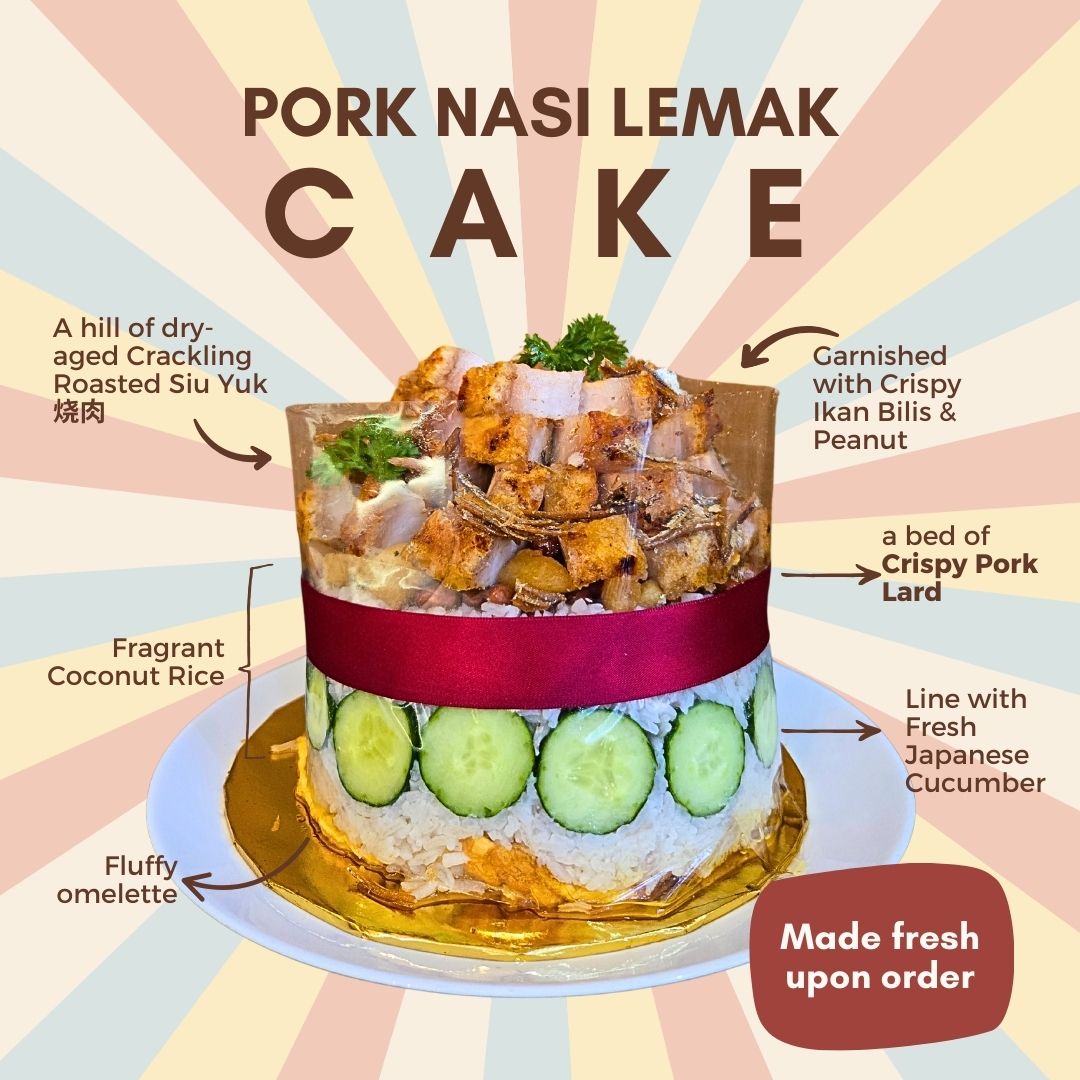 Cripsy Pork Ribs Berempah Pork Lard Nasi Lemak Cake (6 inch)