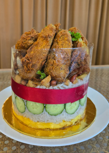 Cripsy Pork Ribs Berempah Pork Lard Nasi Lemak Cake (4 Inch)
