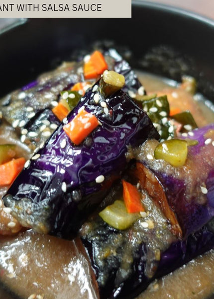 Charred Eggplants with Cilantro Salsa Sauce