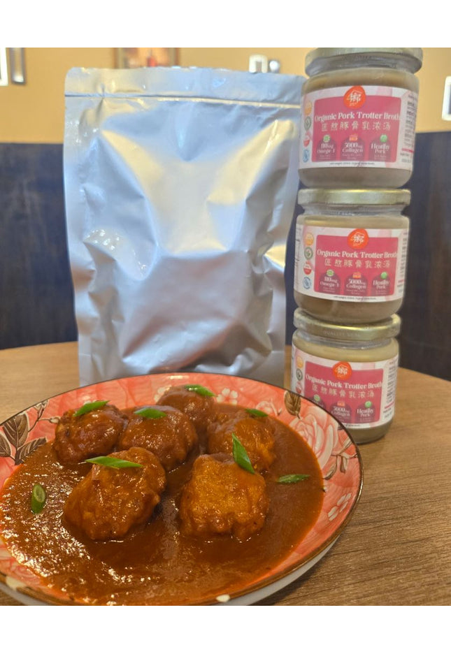 Buy 3 Organic Collagen Pork Broth, FREE homemade frozen pork meatball (6pcs)